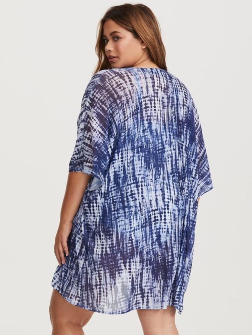 Torrid Size 5/6 Tie-Dye Mesh Swim Kimono Cover-up